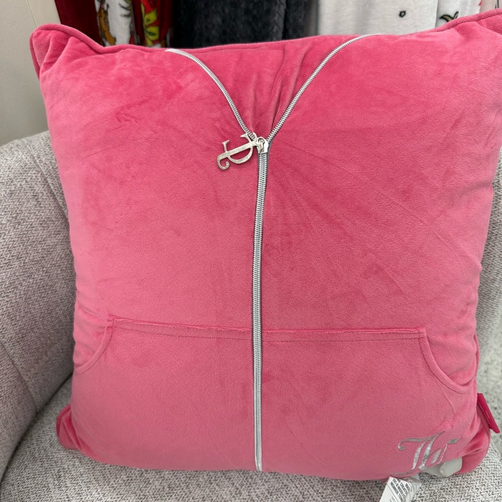 NWT Juicy couture Pink hoodie Pillow accent pillow decor